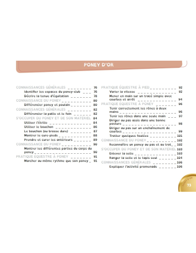 En selle vers les poneys de bronze, d'argent et d'or