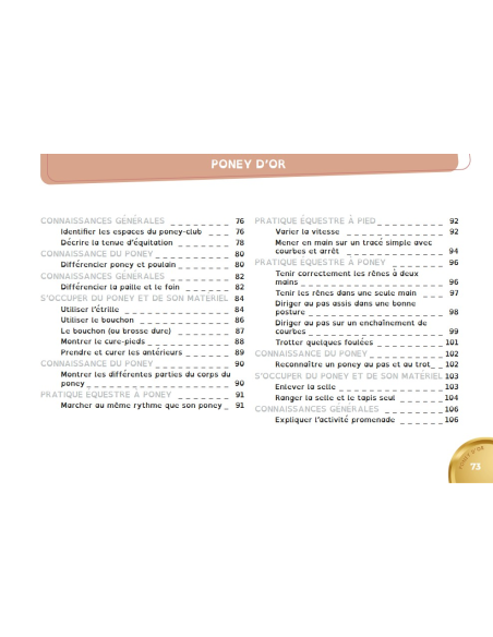 En selle vers les poneys de bronze, d'argent et d'or