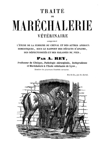Traité maréchalerie vétérinaire - Tome 1