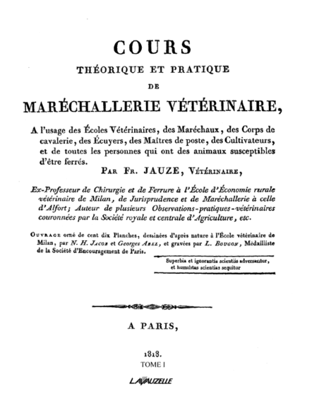 Cours pratique et théorique de maréchallerie vétérinaire - Tome 1
