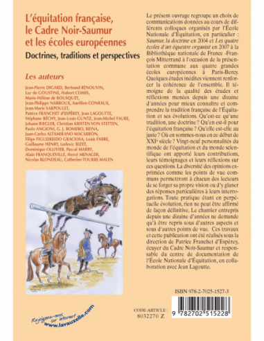 L'équitation française, le Cadre Noir-Saumur et les écoles européennes